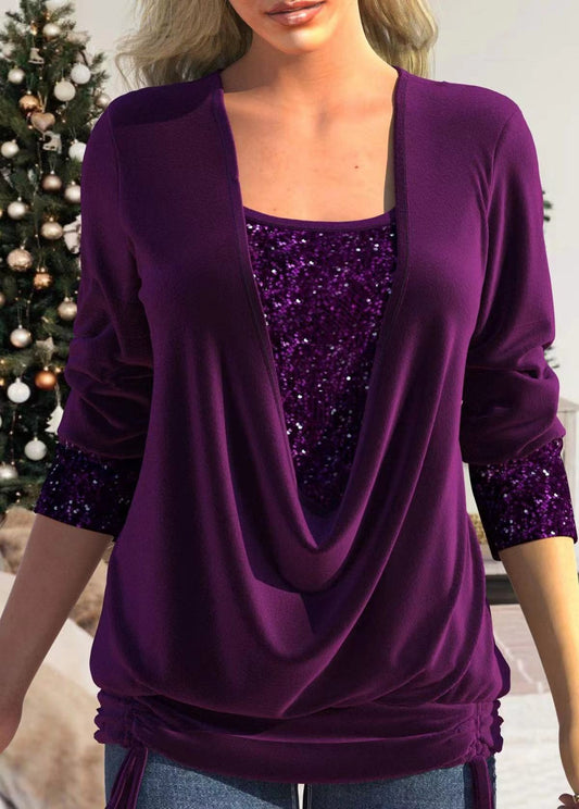 T-shirt Femme Élégant Paillettes Chic