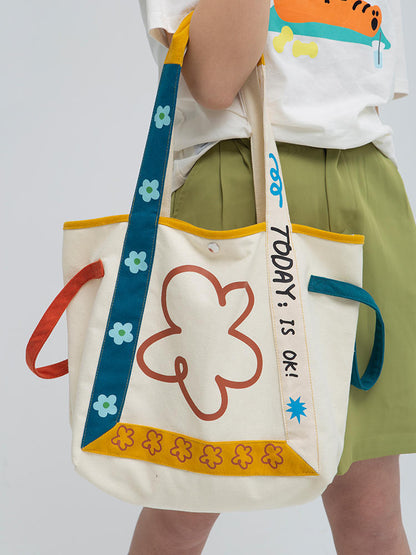 Sac Cabas Fleuris – Grand Format en Toile & Style Romantique