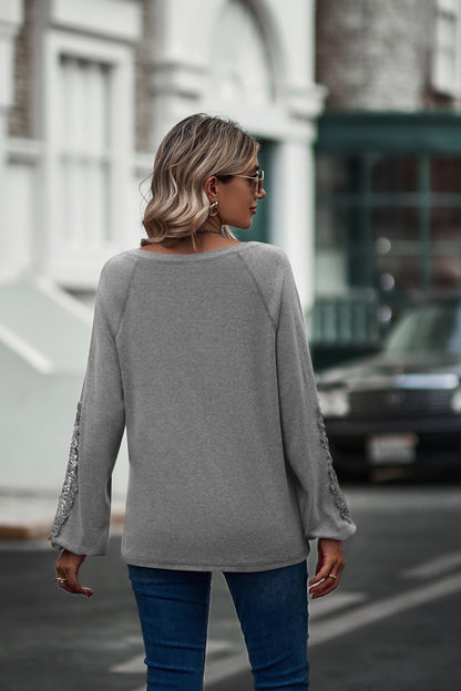 Blouse Femme Col V Dentelle Chic