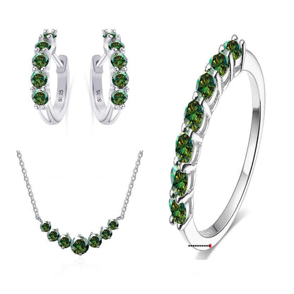 Set bijou moissanite 4,5 ct en argent S925