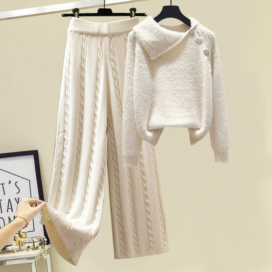 Pull Femme & Pantalon Taille Haute
