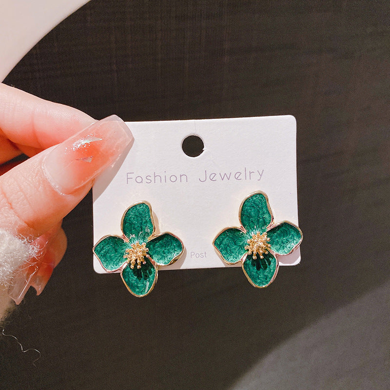 Boucles d’Oreilles Fleur Roselle Rétro Argent 925