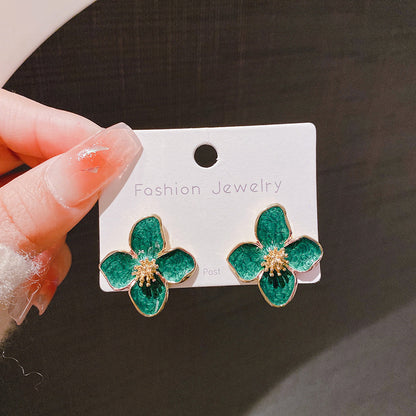 Boucles d’Oreilles Fleur Roselle Rétro Argent 925