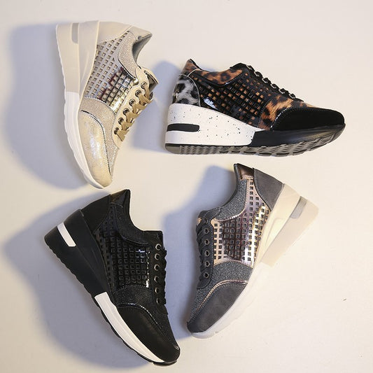 Sneakers femme ajourées à hauteur discrète