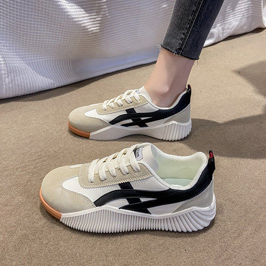 Sneakers casual femme à lacets avec semelle injectée

