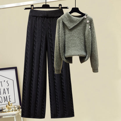 Pull Femme & Pantalon Taille Haute