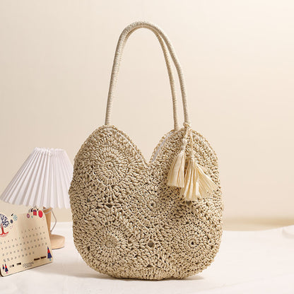 Grand Sac Paille Tressé Femme – Bohème à Franges