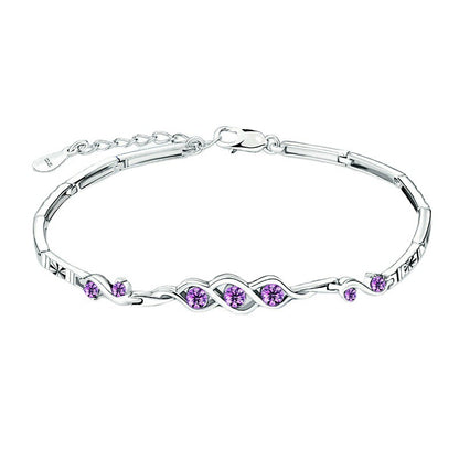Bracelet améthyste en argent sterling S925
